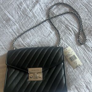 Michael Kors Black Quilted Crossbody Bag